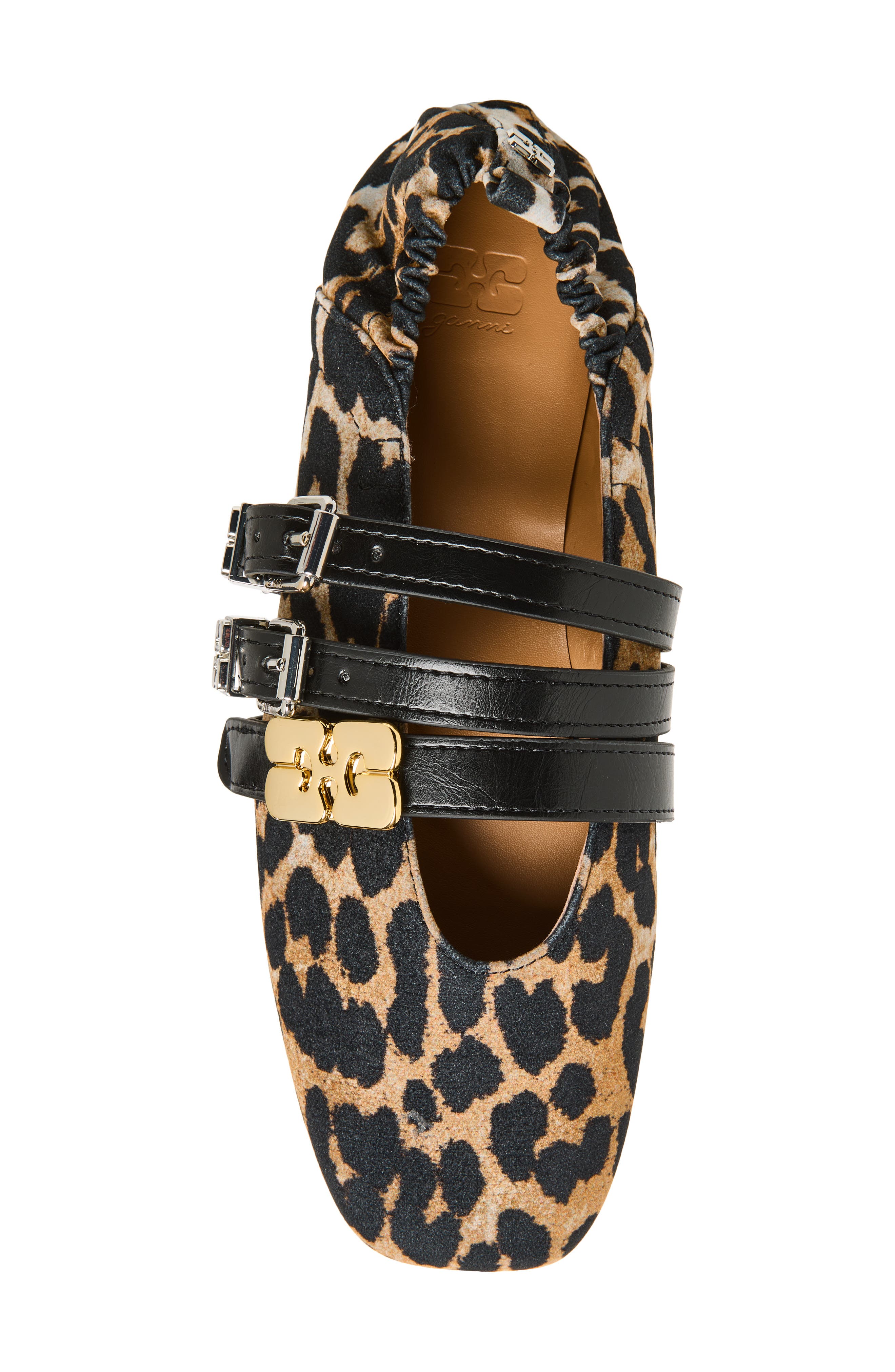Ganni Mary Jane Ballerina Flat, Alternate, color, Almond Milk Leopard Print