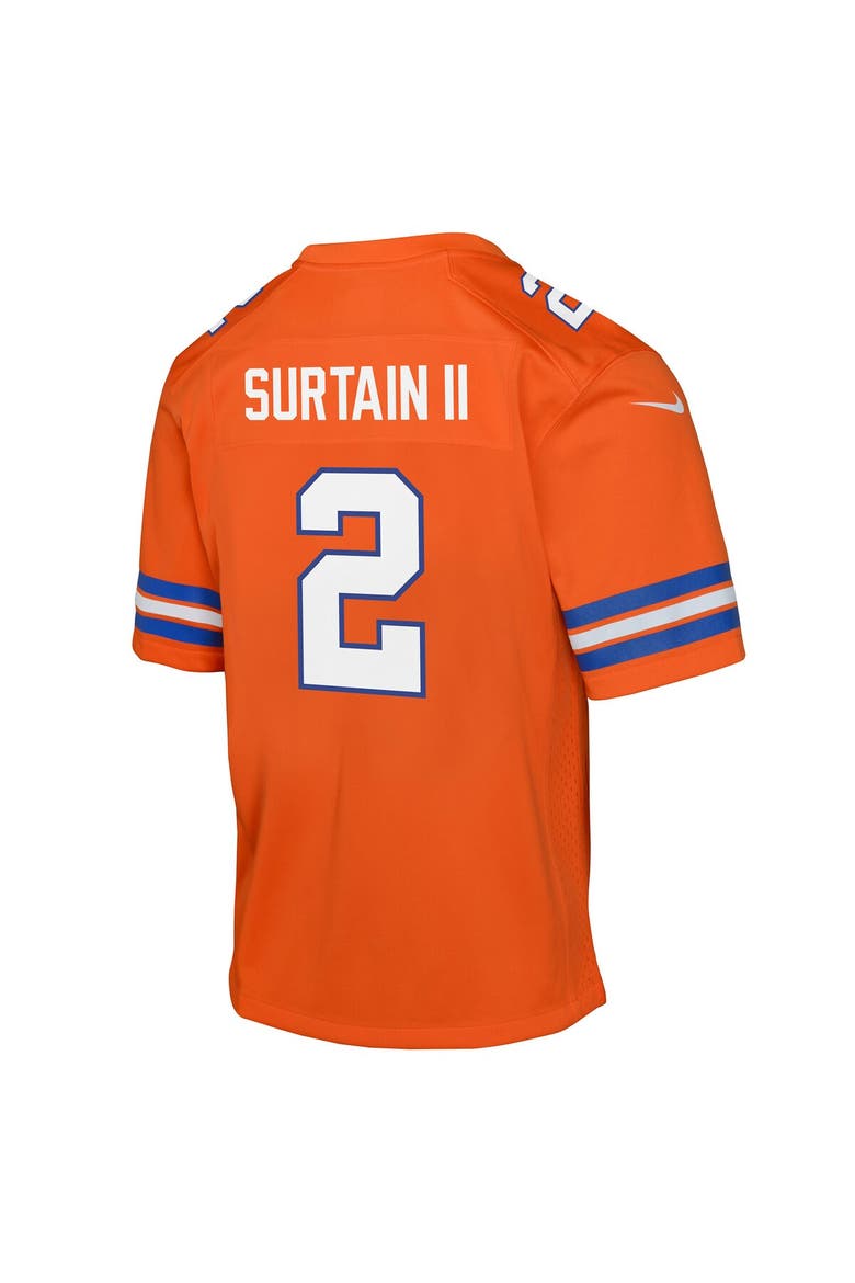Youth Nike Patrick Surtain II Orange Denver Broncos Mile High Collection 1977 Throwback Game Jersey, Alternate, color, Orange