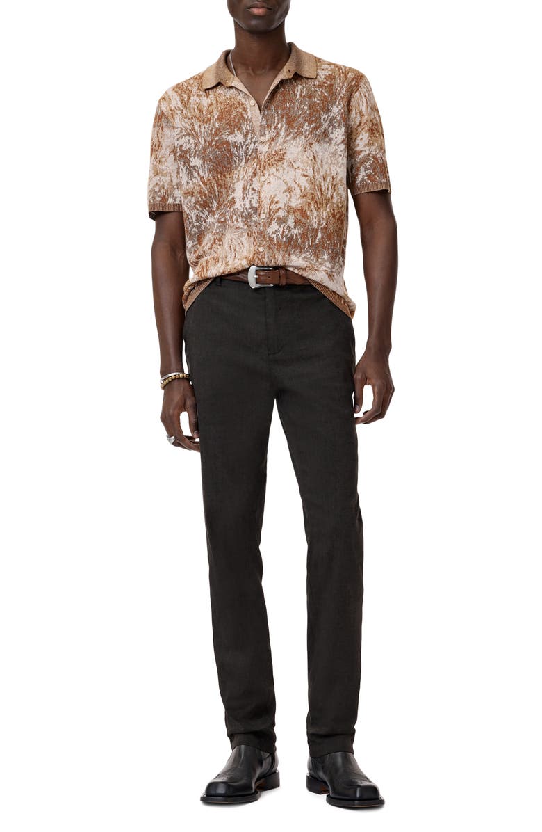 John Varvatos Demonte Short Sleeve Cardigan, Alternate, color, Fossil Grey