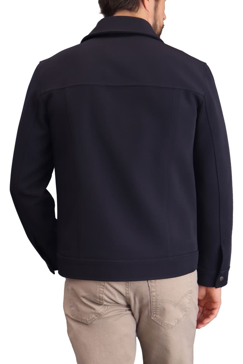 Double Face Performance Twill Trucker Jacket, Alternate, color, NAVY