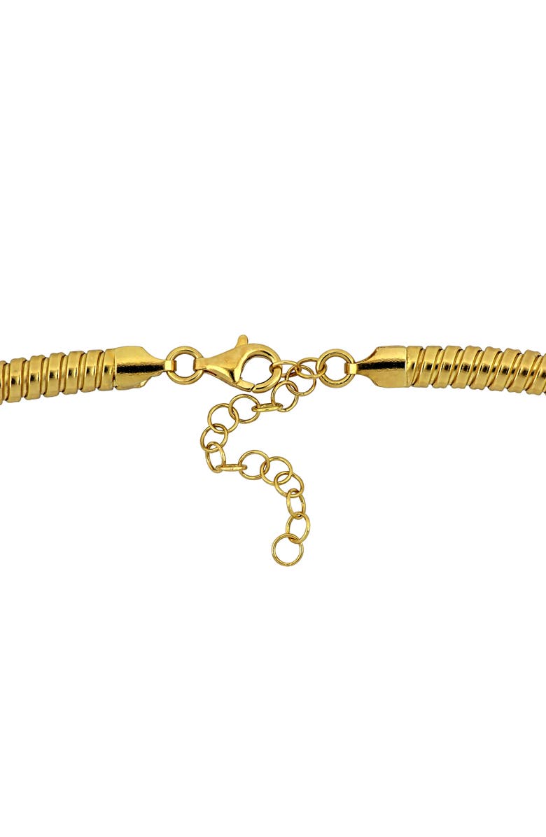 Julianna B. Cubic Zirconia Omega Station Drop Necklace, Alternate, color, Yellow-Plated