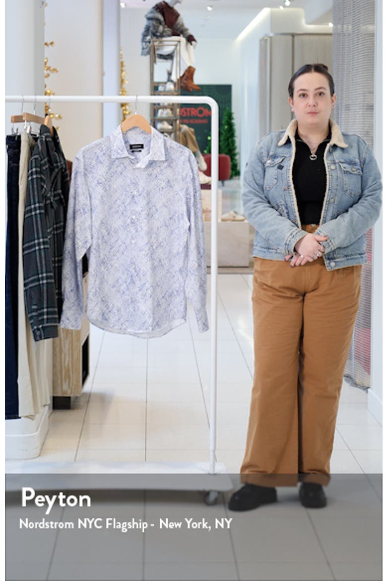 James OoohCotton® Watercolor Print Stretch Cotton Button-Up Shirt video