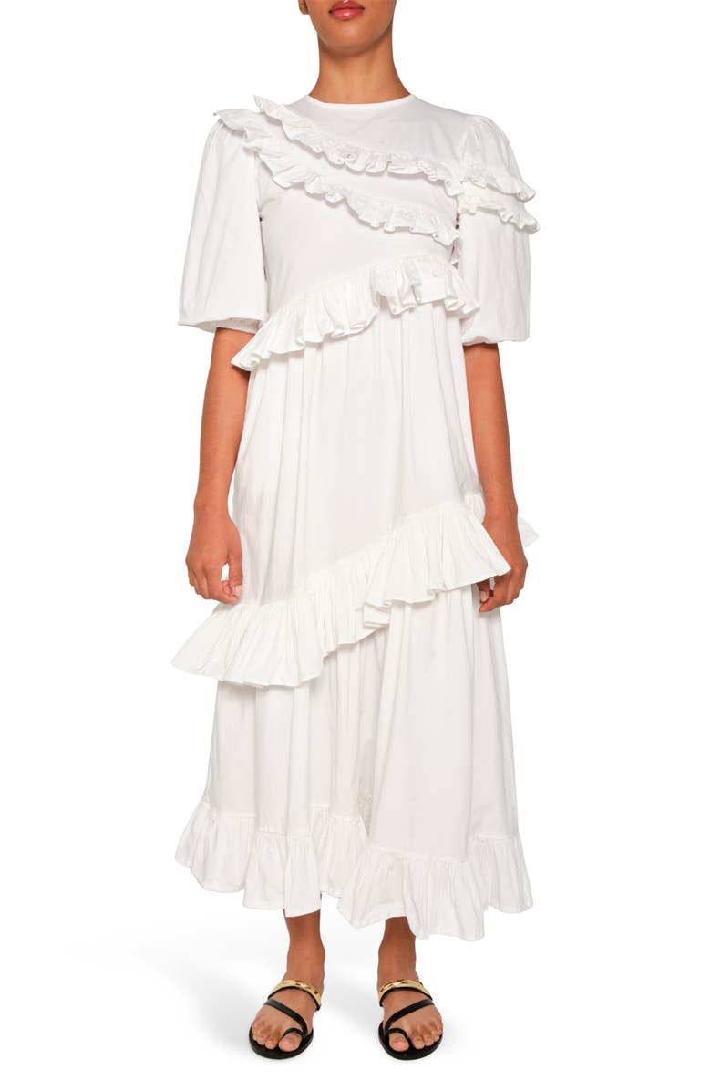 The Lulo Project Moon Dance Ruffle Maxi Dress, Main, color, Crudo