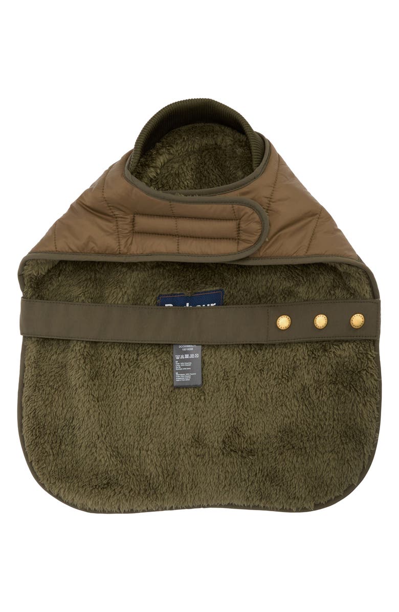 Barbour Brampton Quilted Colorblock Dog Coat, Alternate, color, Olive/ Khaki