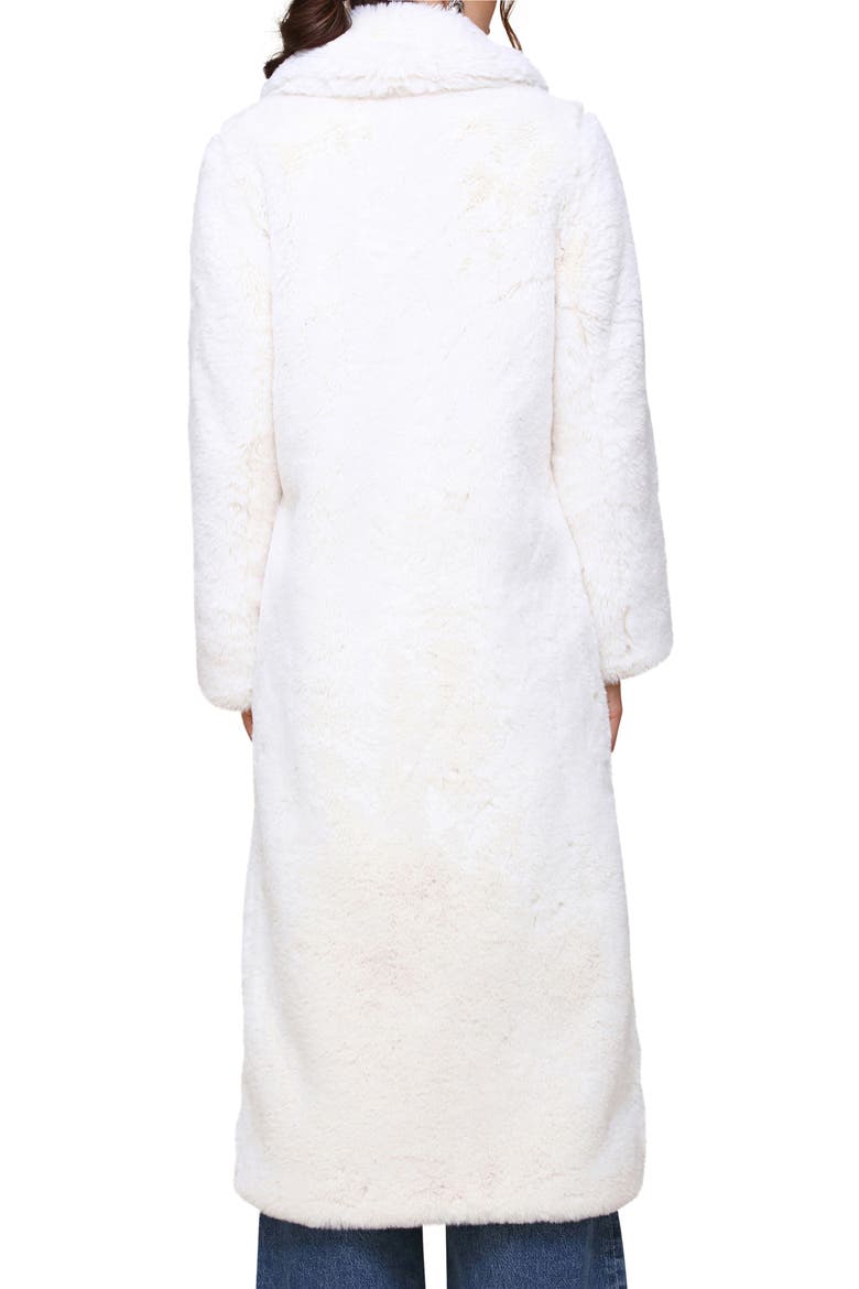 Notch Collar Faux Fur Coat, Alternate, color, IVORY