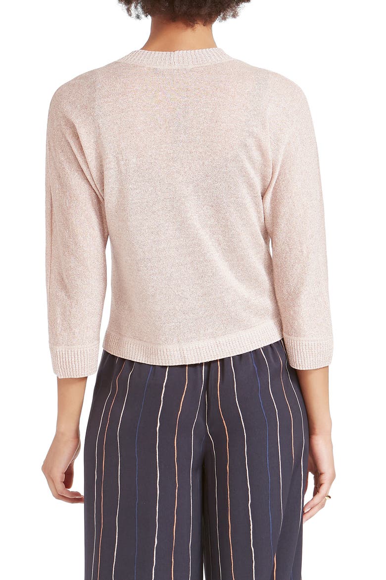Gleaming Metallic Open Front Cardigan, Alternate, color, BLEACHED COPPER