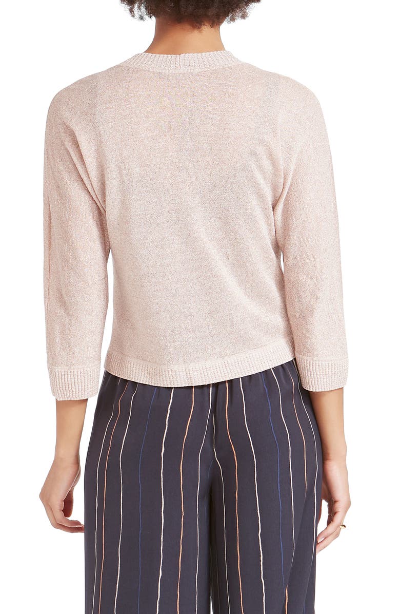 NIC+ZOE Gleaming Metallic Open Front Cardigan, Alternate, color, 