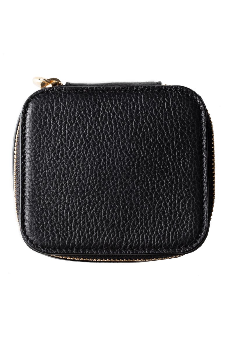 Leather Trinket Box, Alternate, color, BLACK