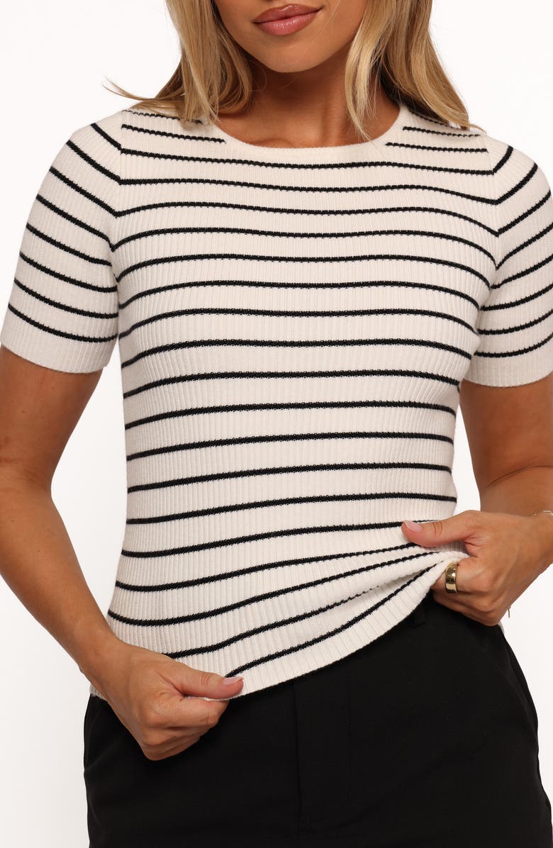 Petal & Pup Kimmie Stripe Short Sleeve Sweater, Alternate, color, Stripe