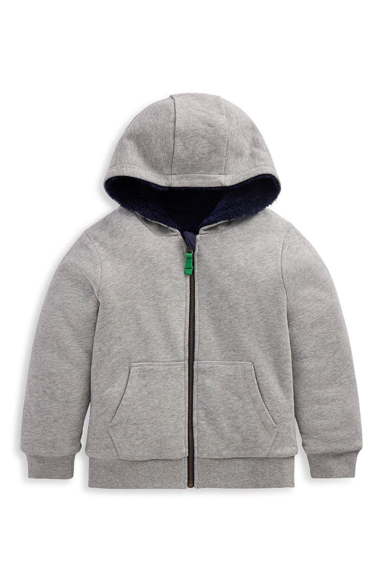 Kids' Reversible Fleece Full Zip Hoodie, Main, color, GREY MARL