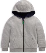 Mini Boden Kids' Reversible Fleece Full Zip Hoodie