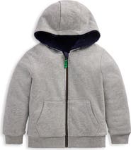 Mini Boden Kids' Reversible Fleece Full Zip Hoodie