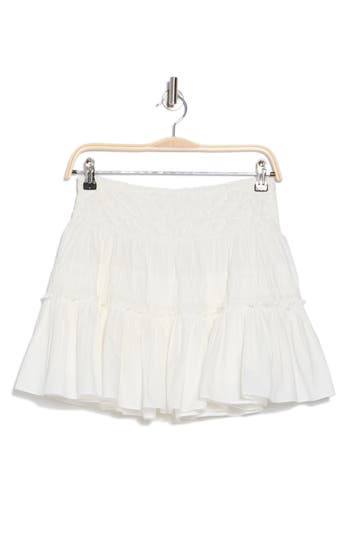 RAMY BROOK RAMY BROOK JORDAN SMOCKED WAIST TIERED COTTON MINISKIRT