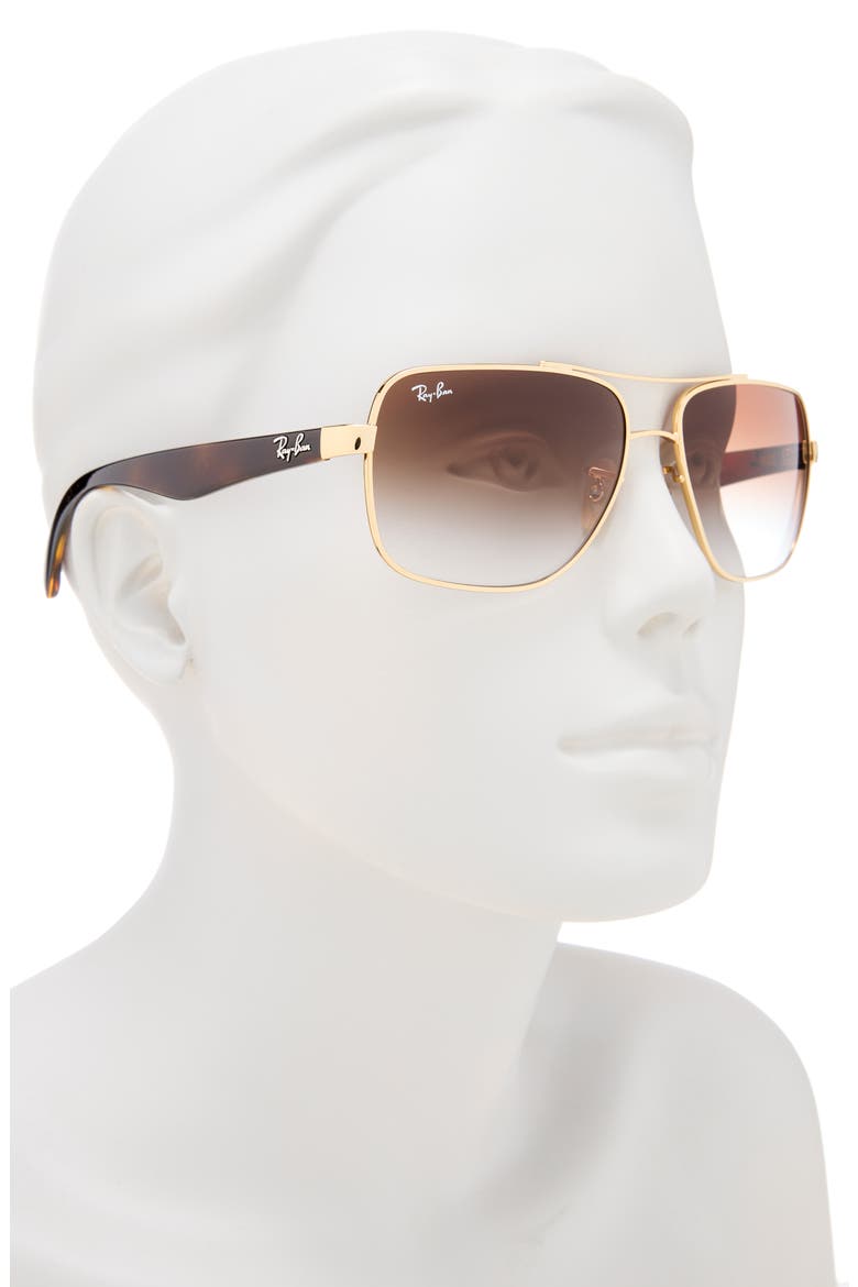 60mm Navigator Sunglasses, Alternate, color, GRD DK BRN