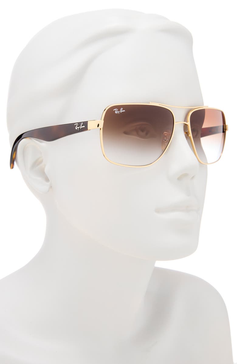 Ray-Ban 60mm Navigator Sunglasses, Alternate, color, Grd Dk Brn