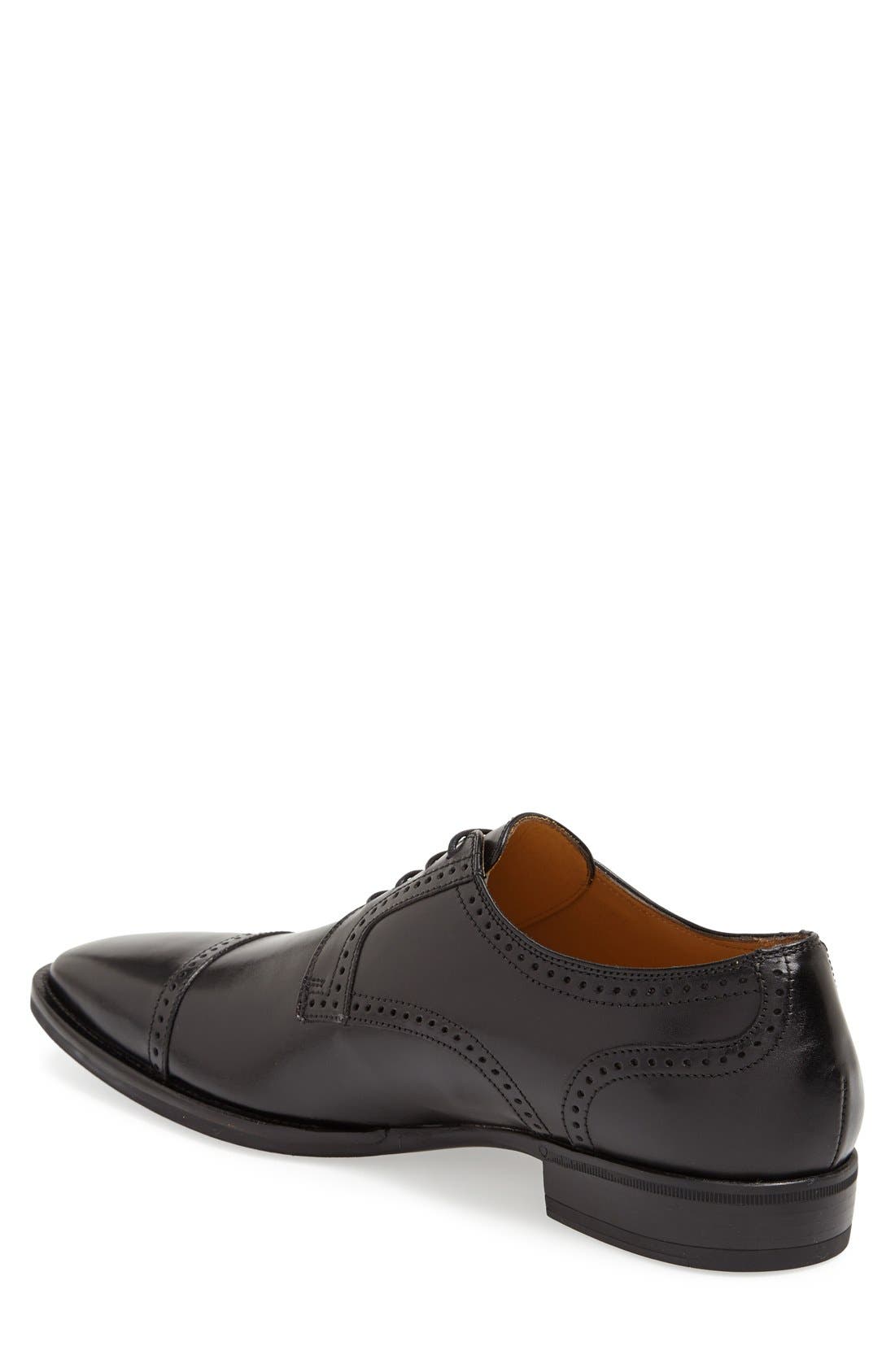 'Fabriano' Cap Toe Derby, Alternate, color, BLACK