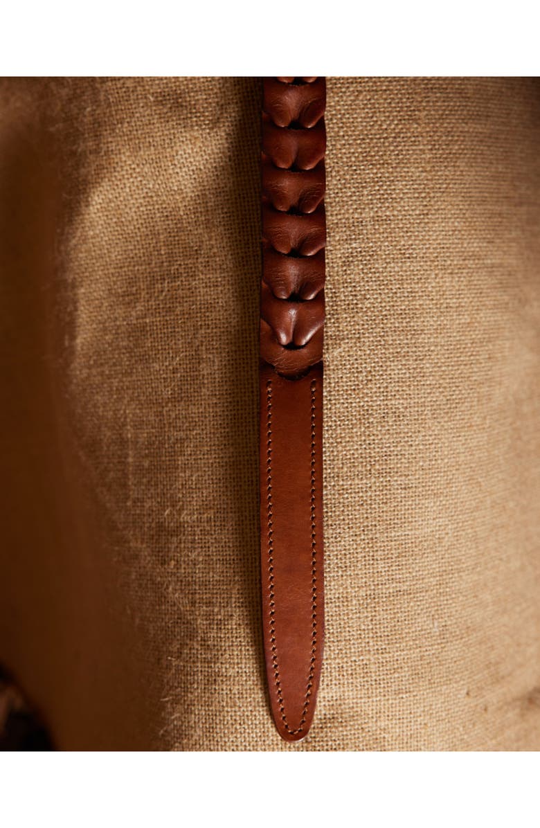 Fortela Tess Woven Leather Belt, Alternate, color, Brown