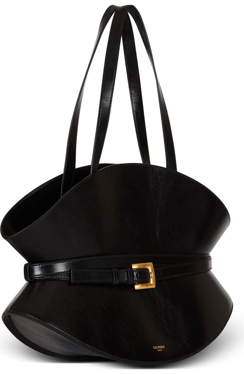 Balmain Medium Shuffle bag in calfskin leather, Alternate, color,