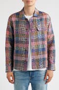 Corridor Rocko Patchwork Jacquard Cotton & Linen Military Shirt Jacket