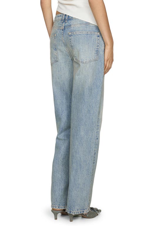 Mango Low Rise Straight Leg Jeans In Blue