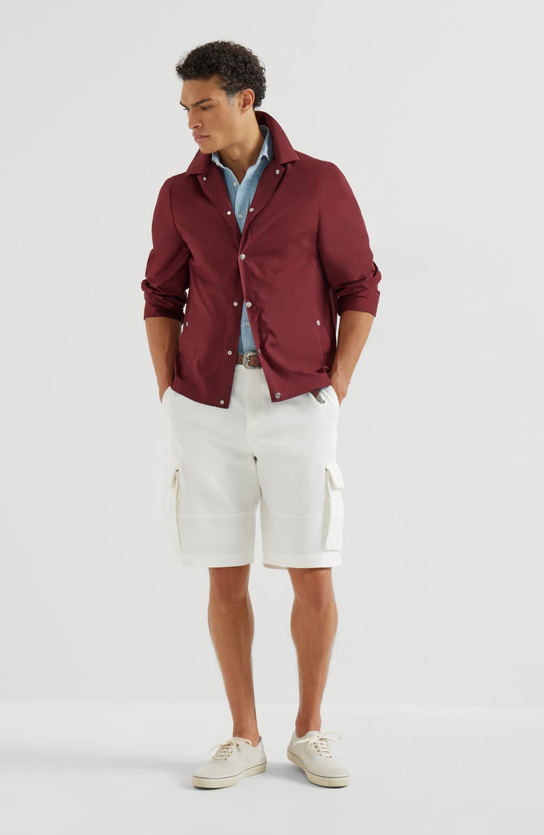 Brunello Cucinelli Gabardine Bermuda shorts, Alternate, color, Snow
