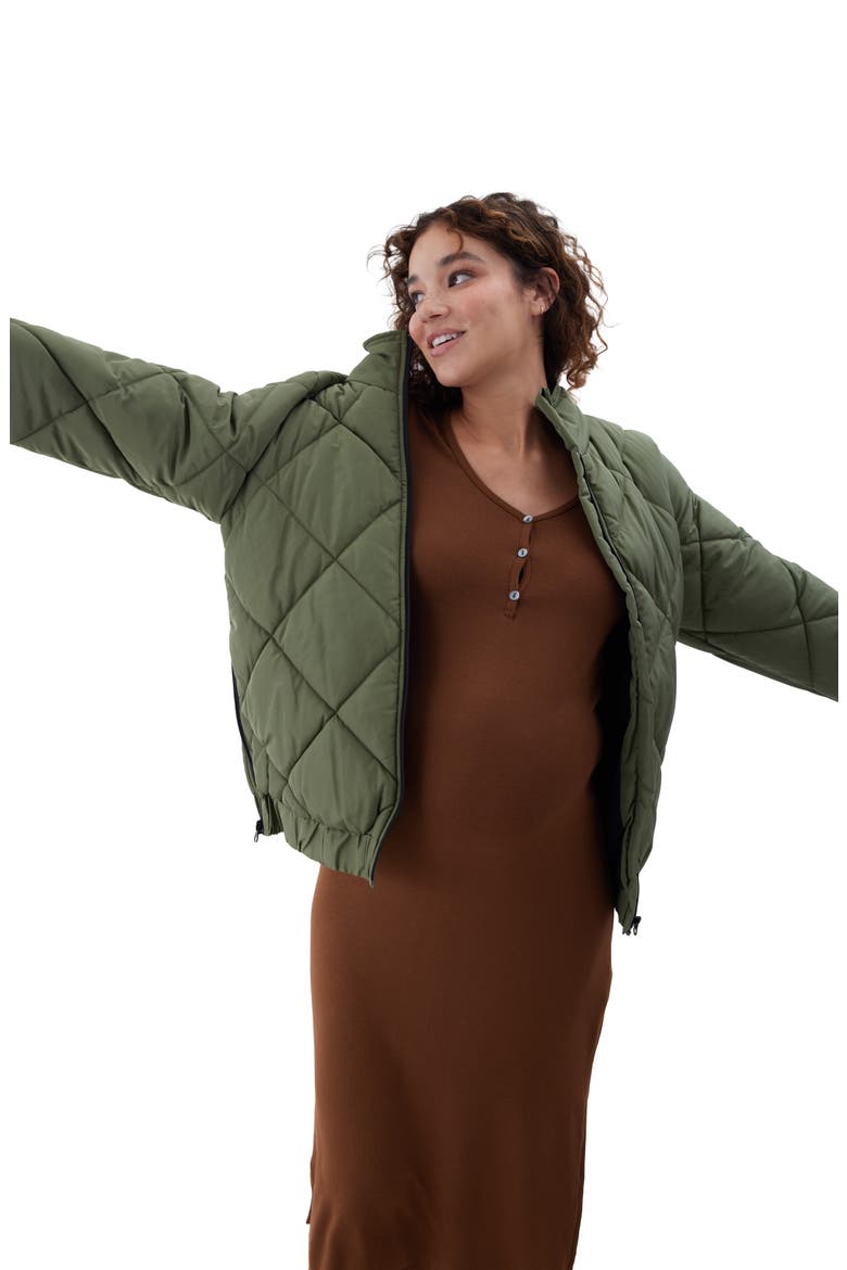 Ingrid & Isabel® Maternity Puffer Jacket, Alternate, color, OLIVINE