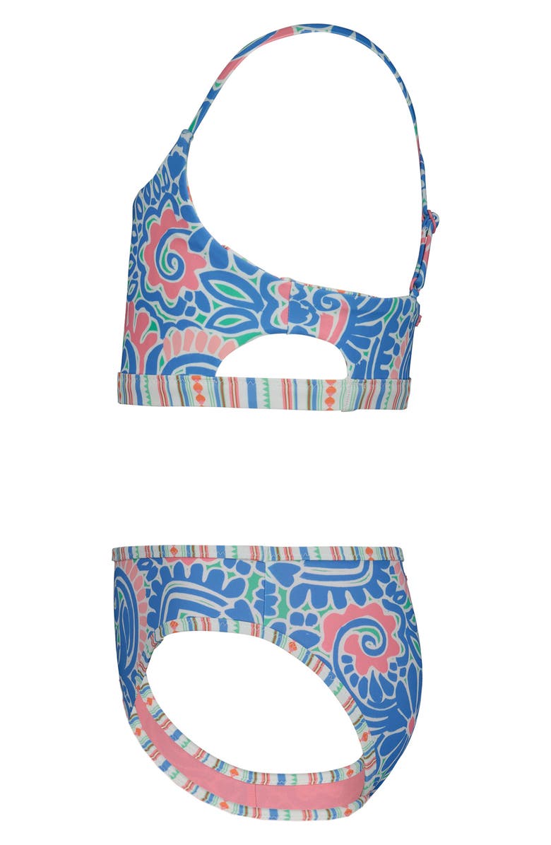 Roxy Kids' Cascais Reversible Two-Piece Swimsuit, Alternate, color, Silver Lake Blue