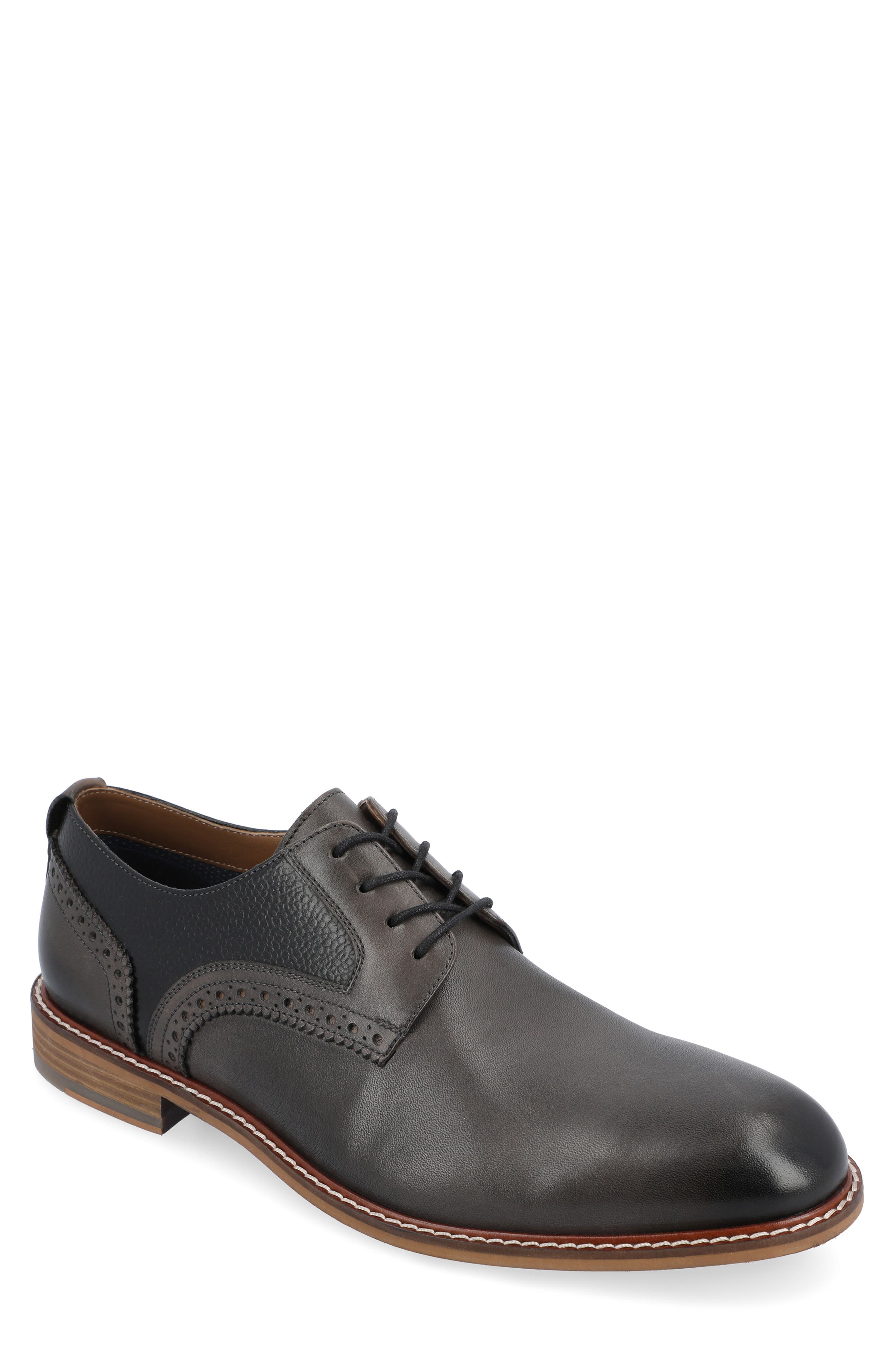 Thomas & Vine Clayton Leather Brogue Derby - Wide Width, Main, color, Charcoal
