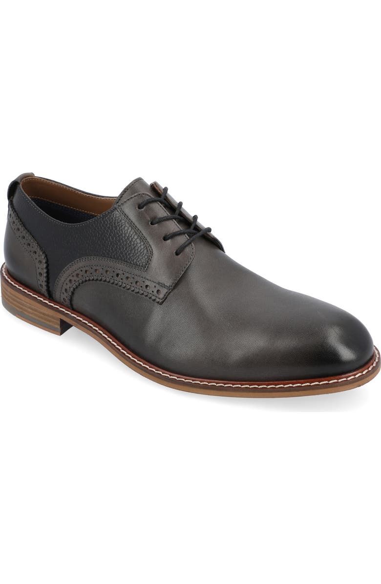 Thomas & Vine Clayton Leather Brogue Derby - Wide Width, Main, color, Charcoal