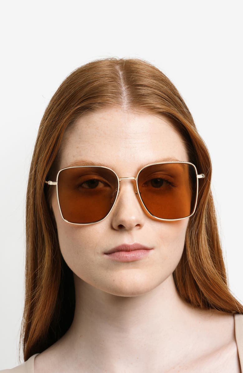 Marc Jacobs 58mm Square Sunglasses, Alternate, color, Gold Brown
