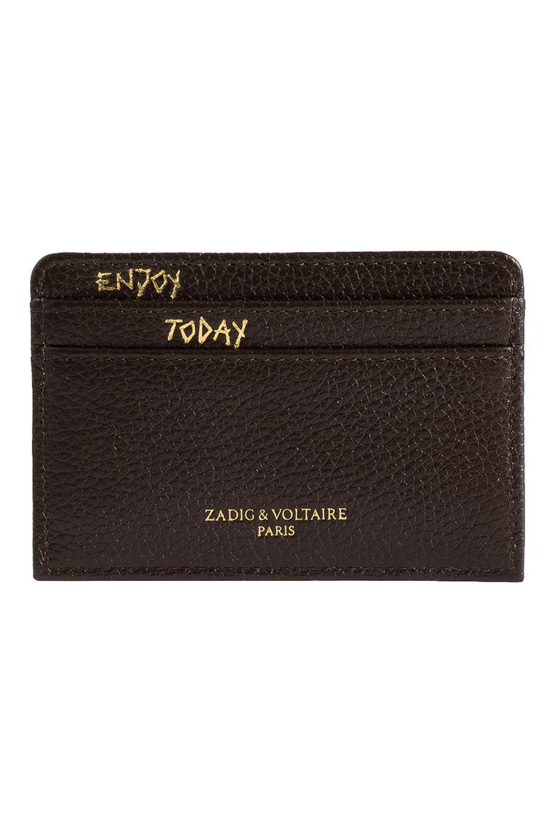 Pass Leather Card Case, Alternate, color, BROWNIE