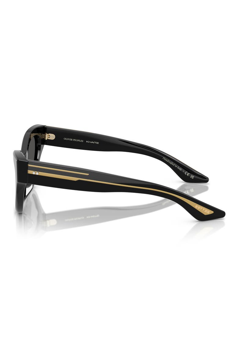x KHAITE 54mm Cat Eye Sunglasses, Alternate, color, BLACK