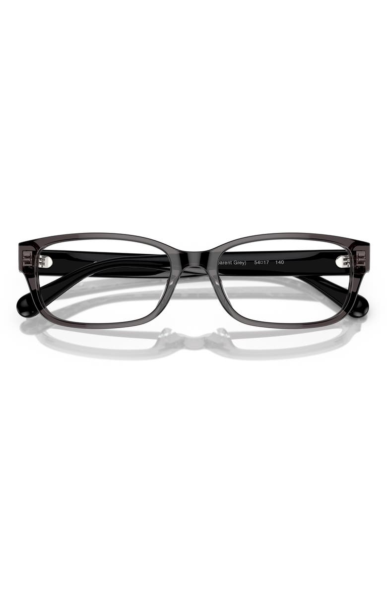 COACH 52mm Rectangular Optical Glasses, Alternate, color, Transparent Grey / Demo