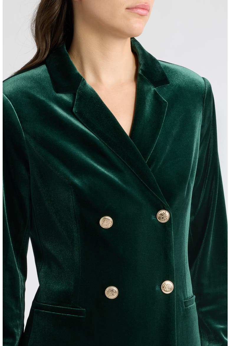 Long Sleeve Velvet Blazer Minidress, Alternate, color, WINTER GREEN