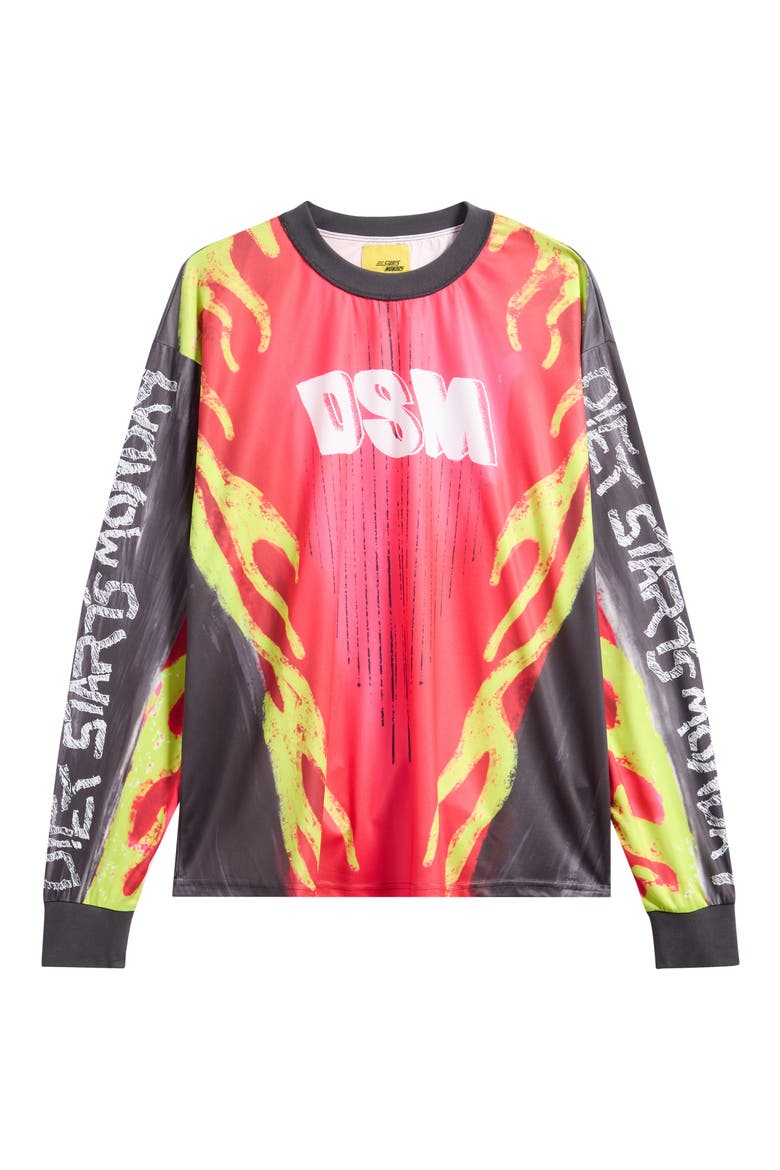 Flame Logo Detail Top (Nordstrom Exclusive), Alternate, color, INFRARED/GREEN