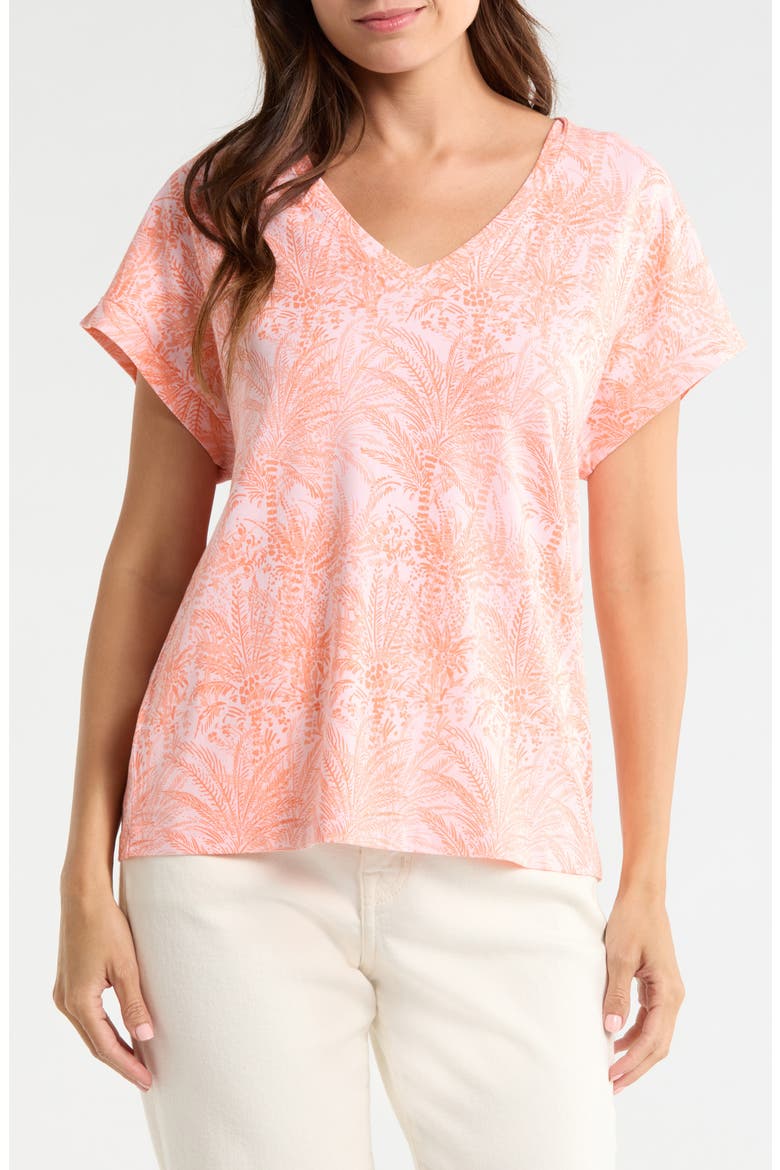 Kauai Palm Bay Tree Cotton Blend Jersey T-Shirt, Main, color, CRYSTAL ROSE