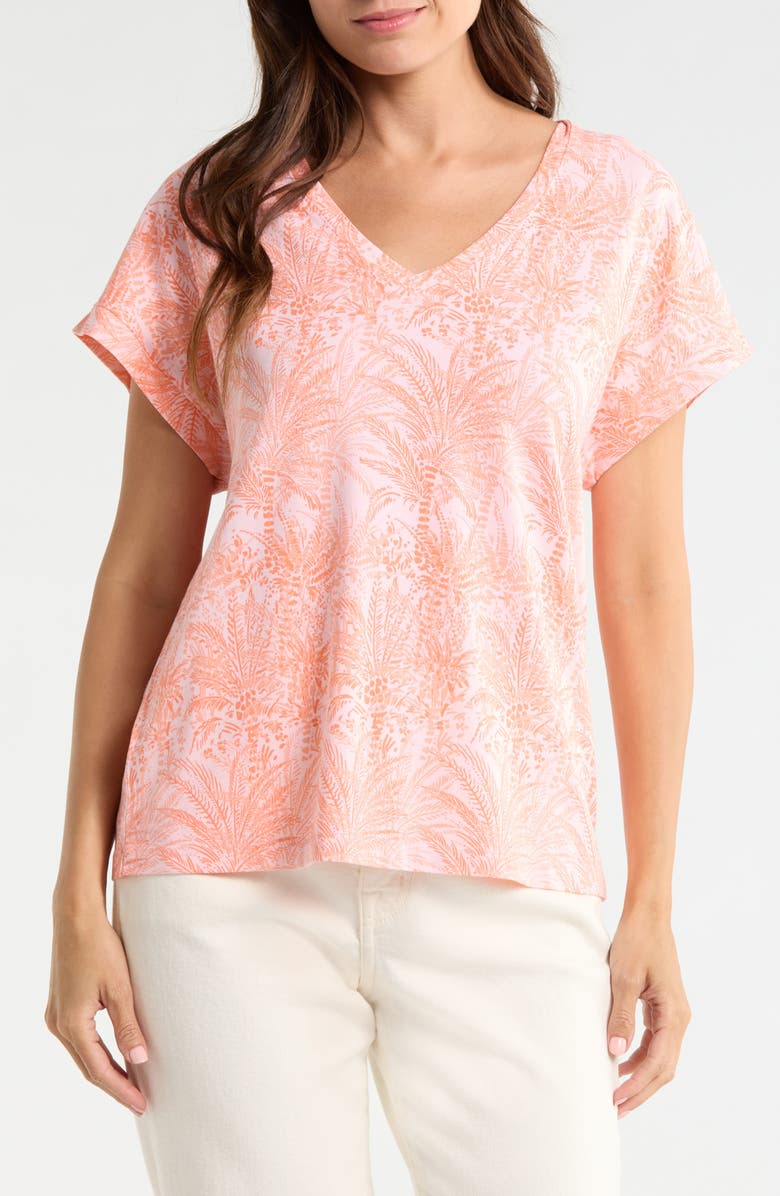Tommy Bahama Kauai Palm Bay Tree Cotton Blend Jersey T-Shirt, Main, color, Crystal Rose