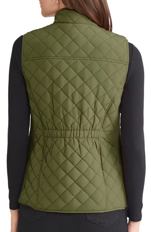 Jones New York Quilted Vest In Green