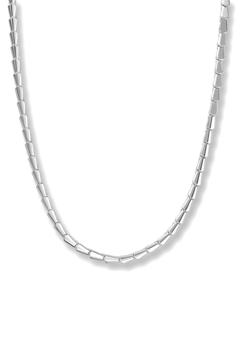 Melinda Maria Serpent Collar Necklace, Main, color, Silver