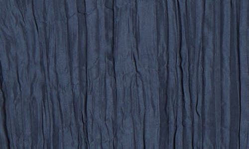 Eileen Fisher Classic Collar Pleated Longline Silk Button-up Shirt In Eclipse