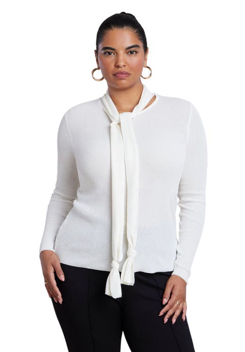 Fitted Sweater With Neck Tie