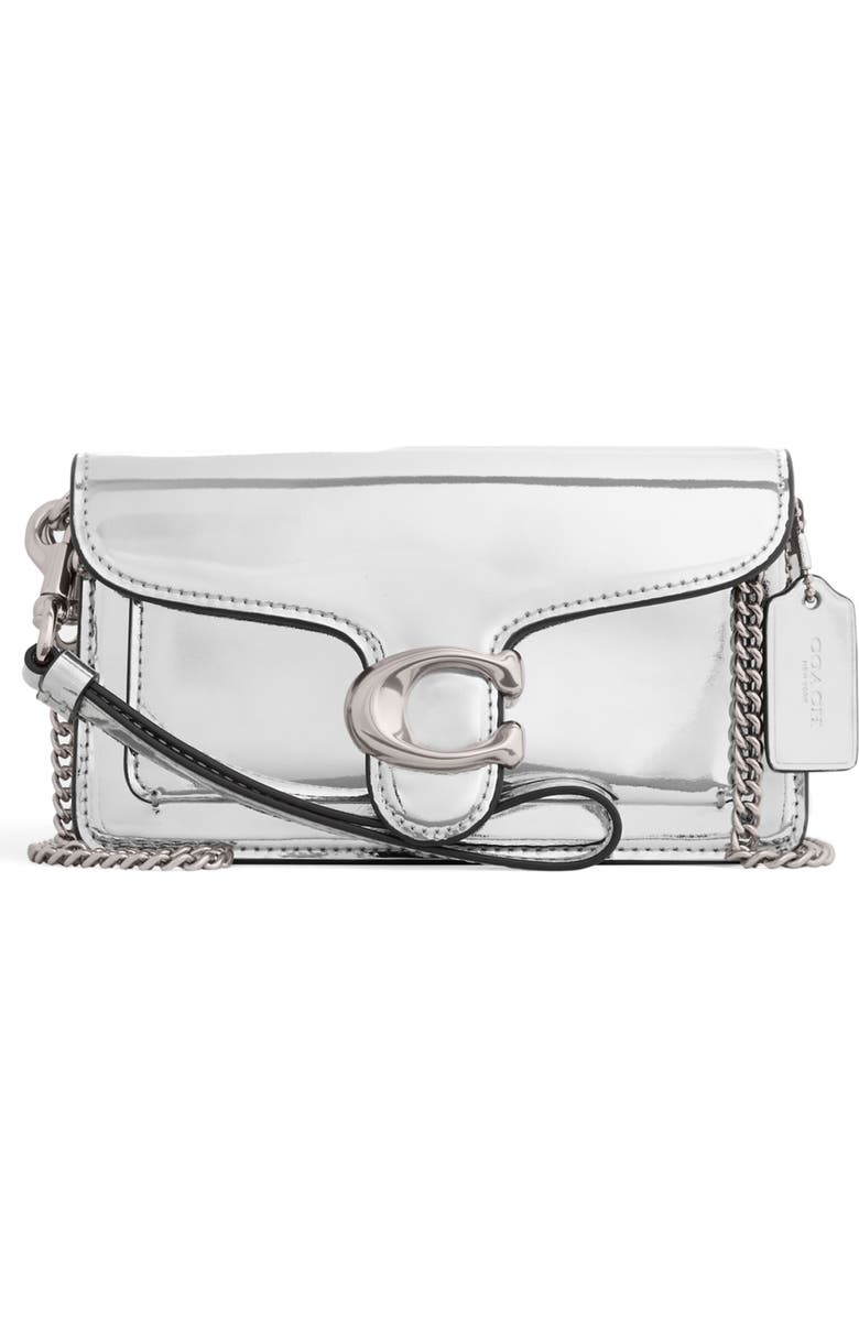 COACH Tabby Metallic Leather Wristlet, Main, color,