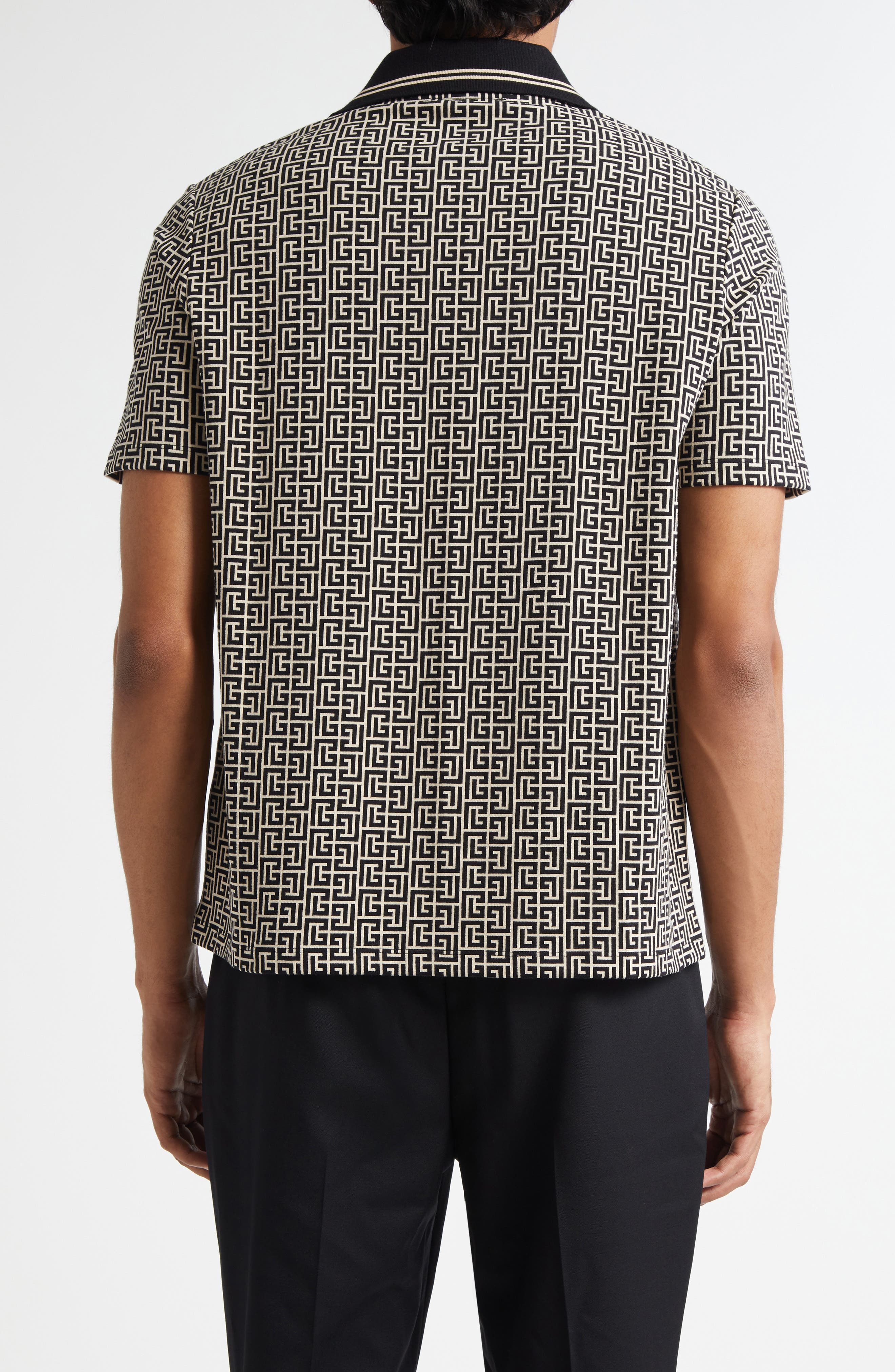 Couture Label Monogram Jacquard Half Zip Polo - image 2