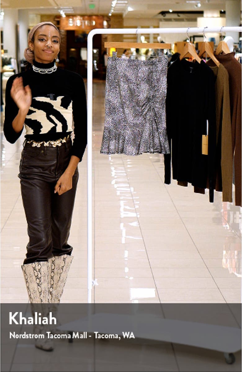 Spot Print Ruched Knit Miniskirt, sales video thumbnail