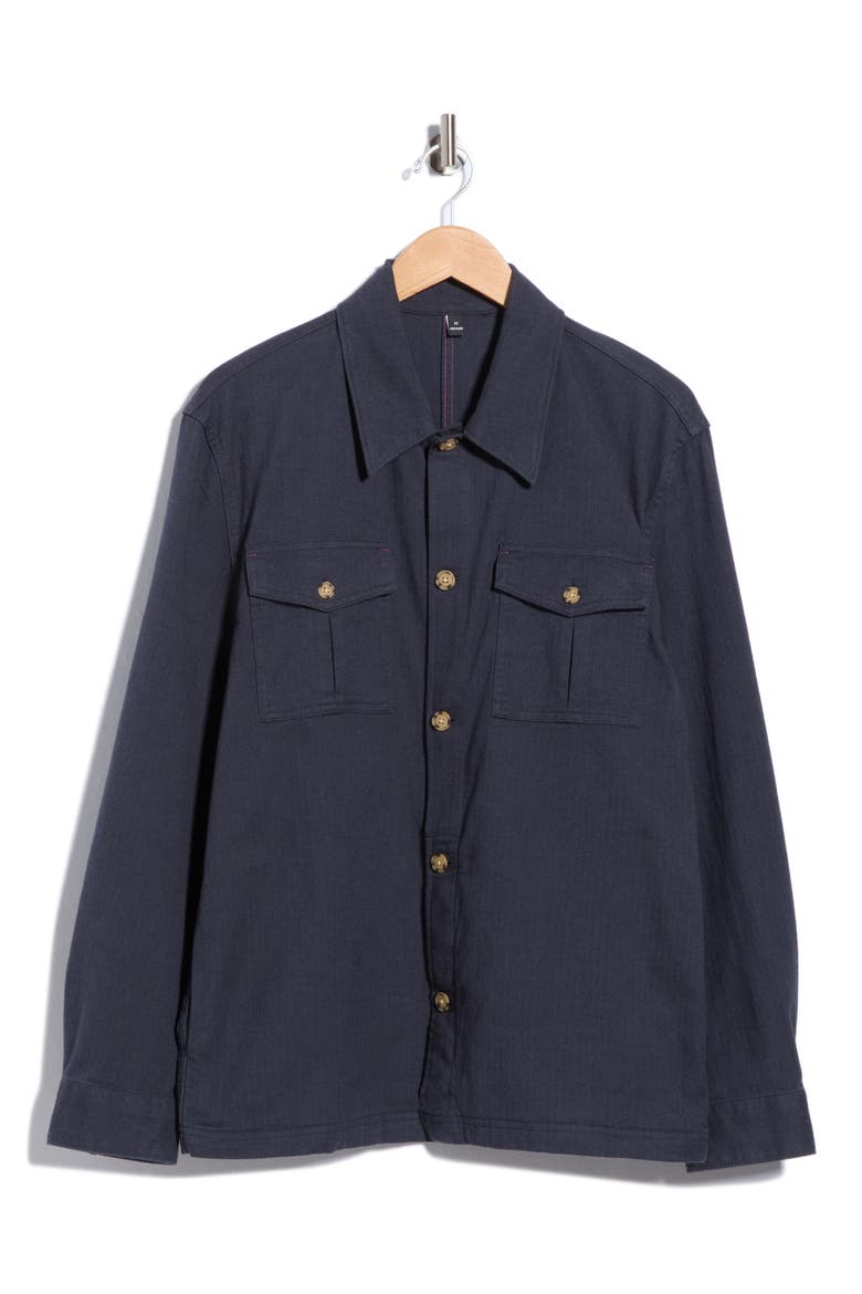 Herringbone Overshirt, Alternate, color, NAVY BLAZER
