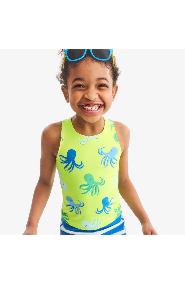 Primary Kids Swim Tank In Ocean Pals, Alternate, color, Lime Octopus