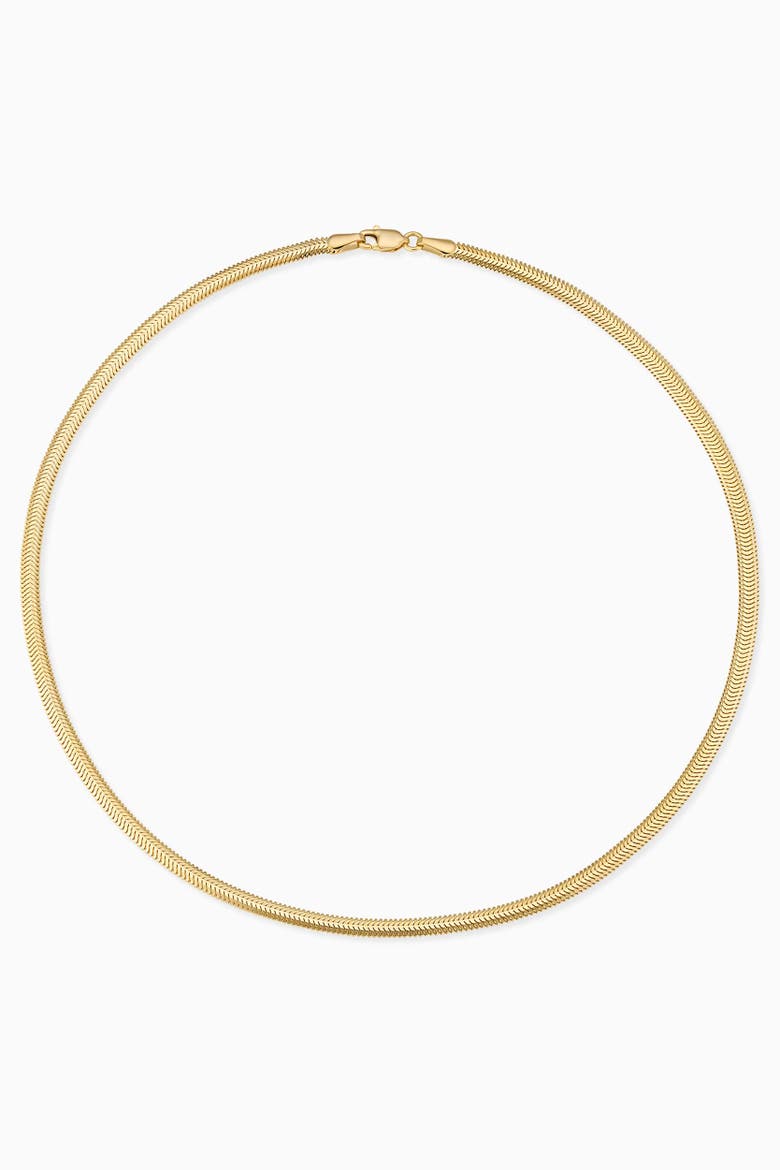 14K Yellow Gold Snake Charmer Chain Choker, Alternate, color, Yellow Gold