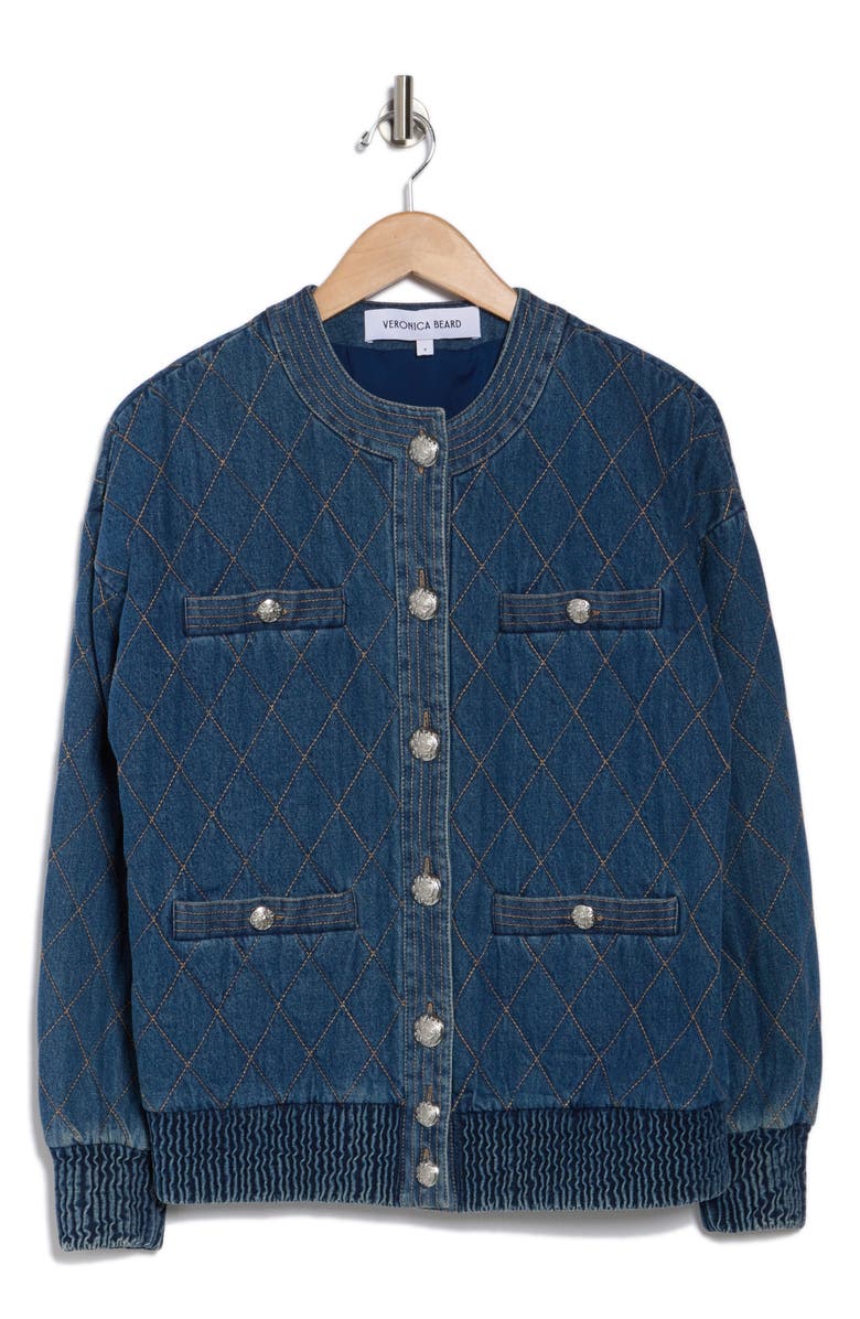 Veronica Beard Glennon Quilted Denim Jacket, Alternate, color, 