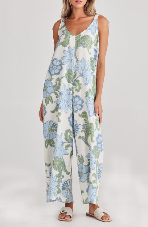 Temple Floral Wide Leg Jumpsuit