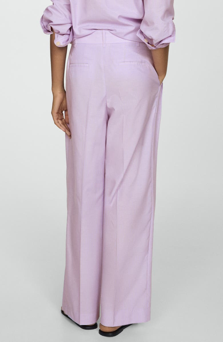 MANGO Pinstripe Wide Leg Pants, Alternate, color, 